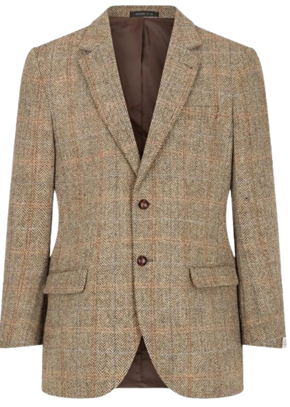 Walker and Hawkes - Blakemore - Blazer Harris Tweed para Hombre - Chaqueta clásica Escocesa de Punto de Espiga